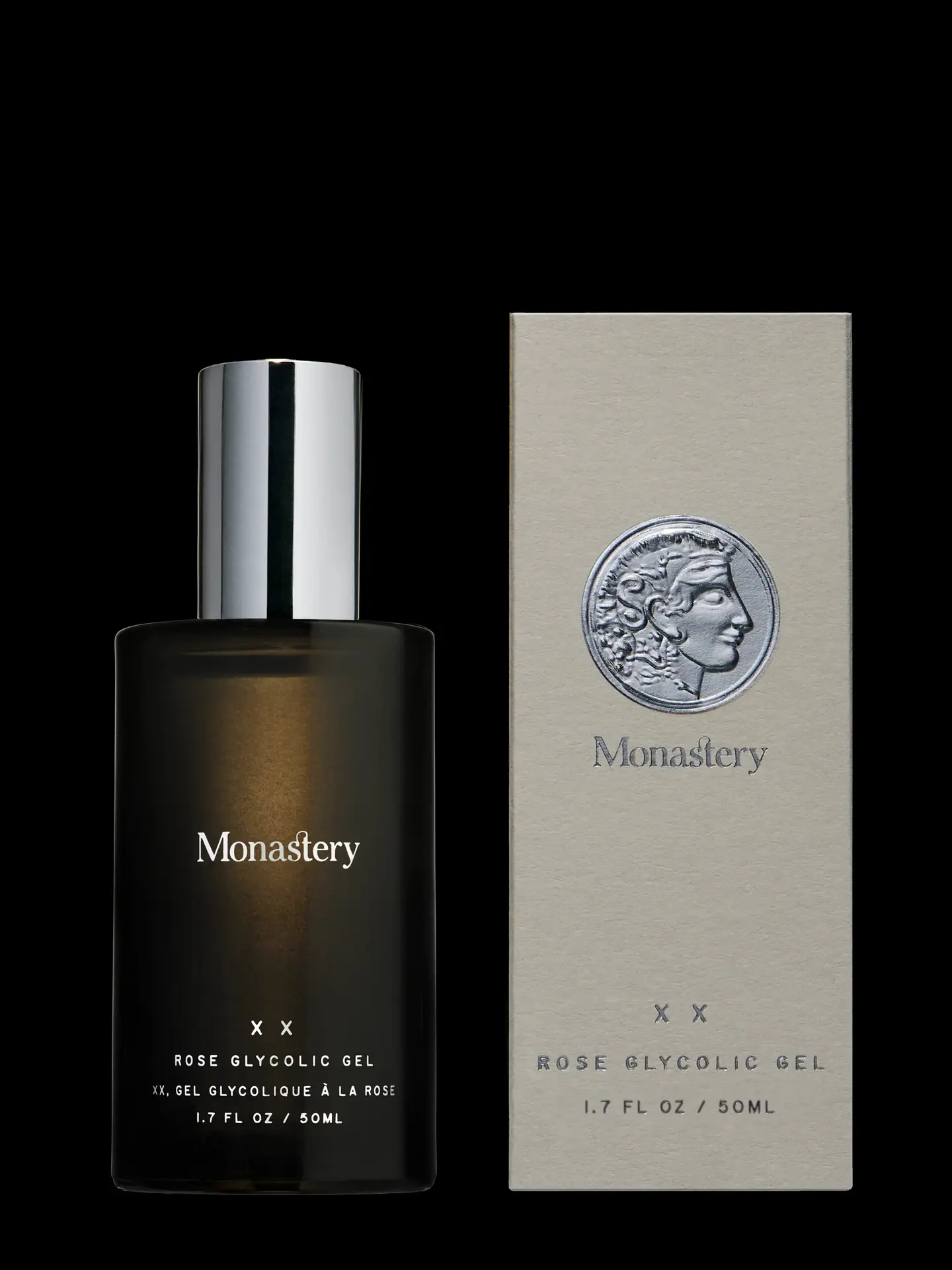 XX Rose Glycolic Gel bottle beside its grey box